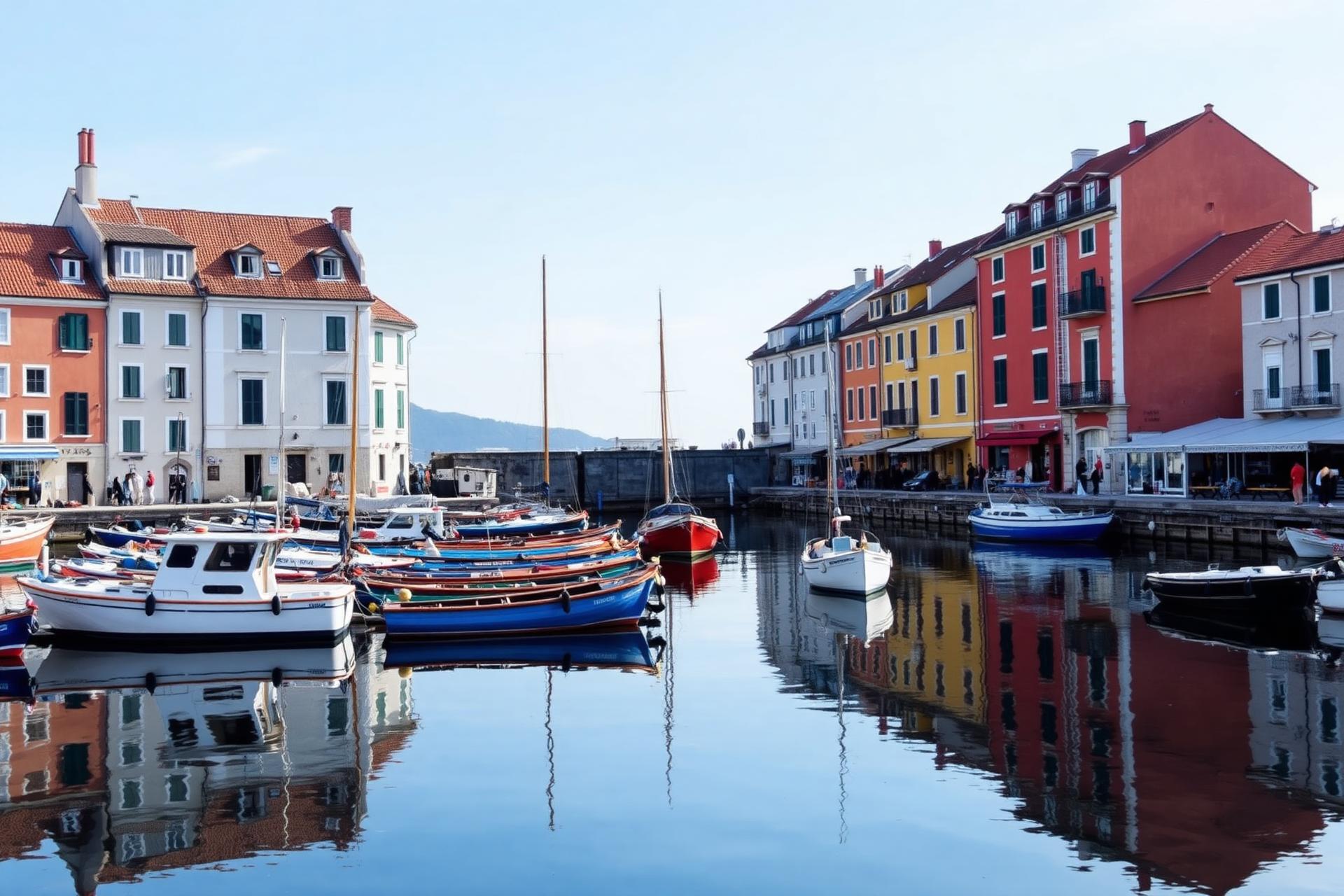 Rovinj harbor reflections
